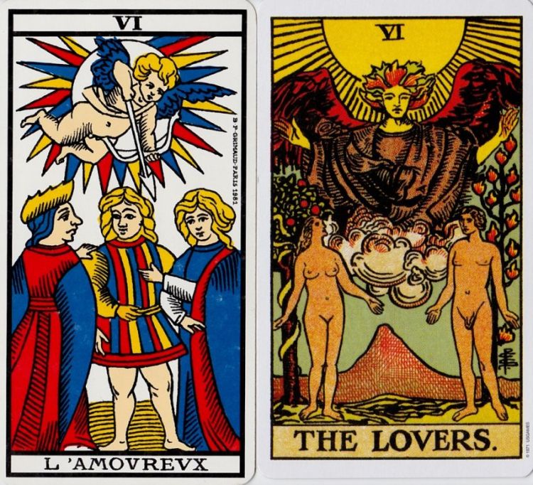 6. El Enamorado / The Lovers : Discernimiento, Unión, Tentación