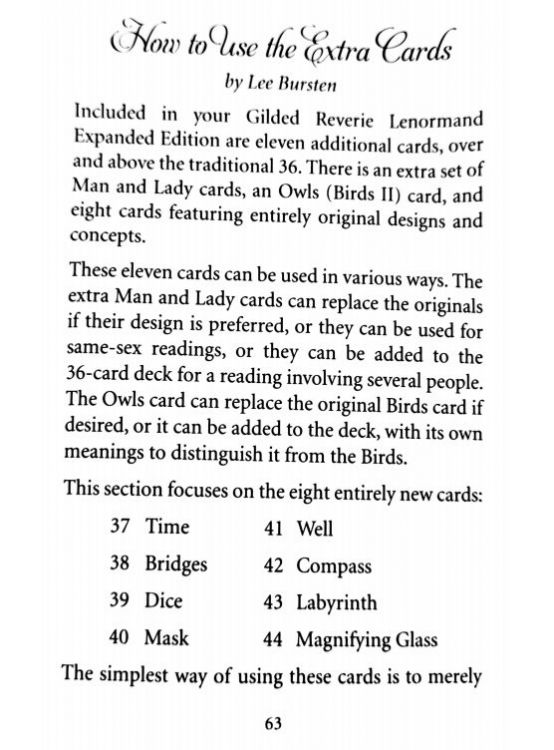 3ª parte: Tiradas de las cartas