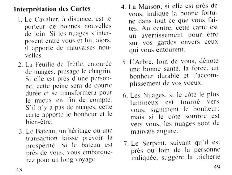 1ª parte: Significado de las cartas